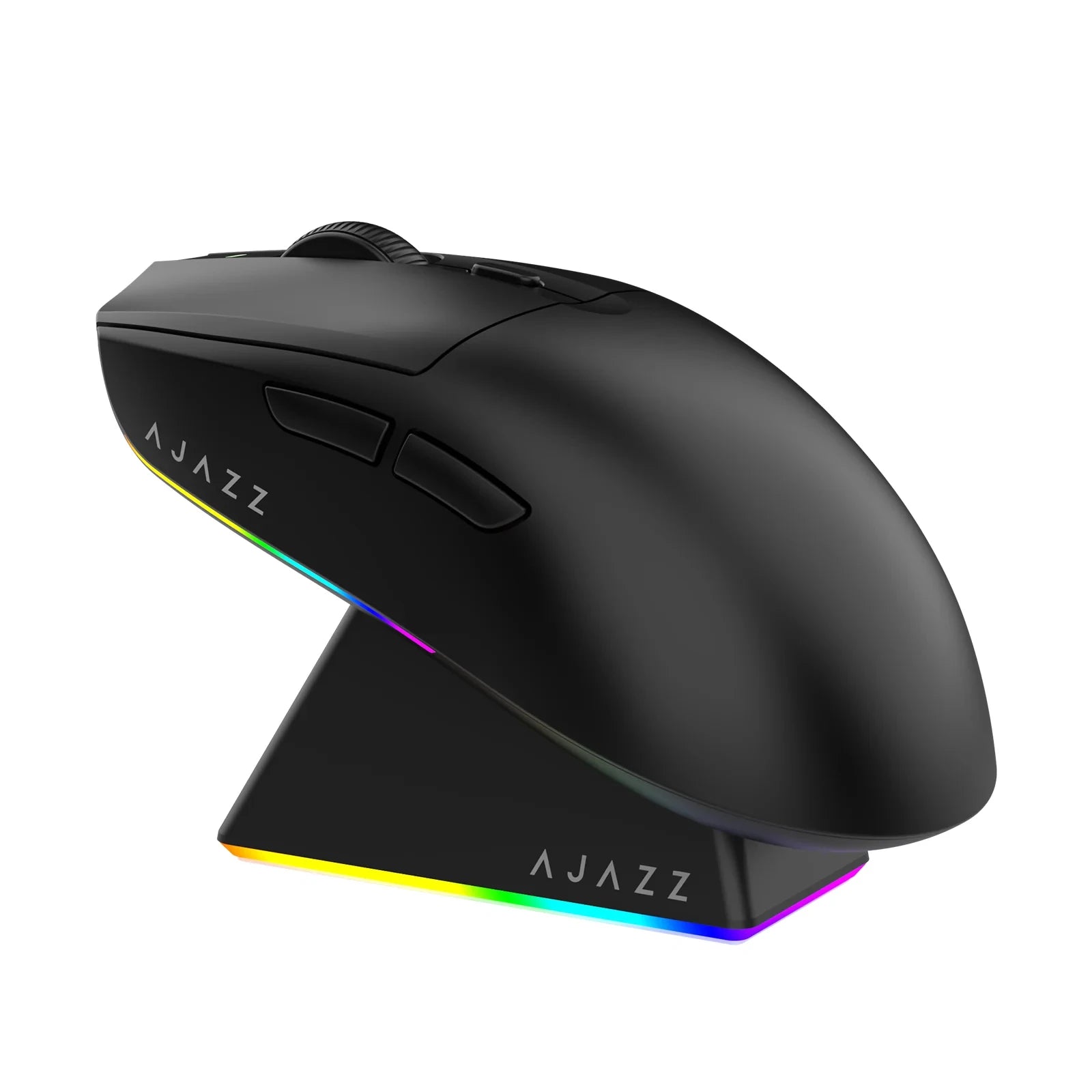 AJAZZ AJ139 V2 MC – Mouse Gaming Wireless Tri-Mode (Bluetooth / 2.4 GHz / USB-C), Sensore 12000 DPI, Base di Ricarica Magnetica RGB, Leggero 66 g – Nero