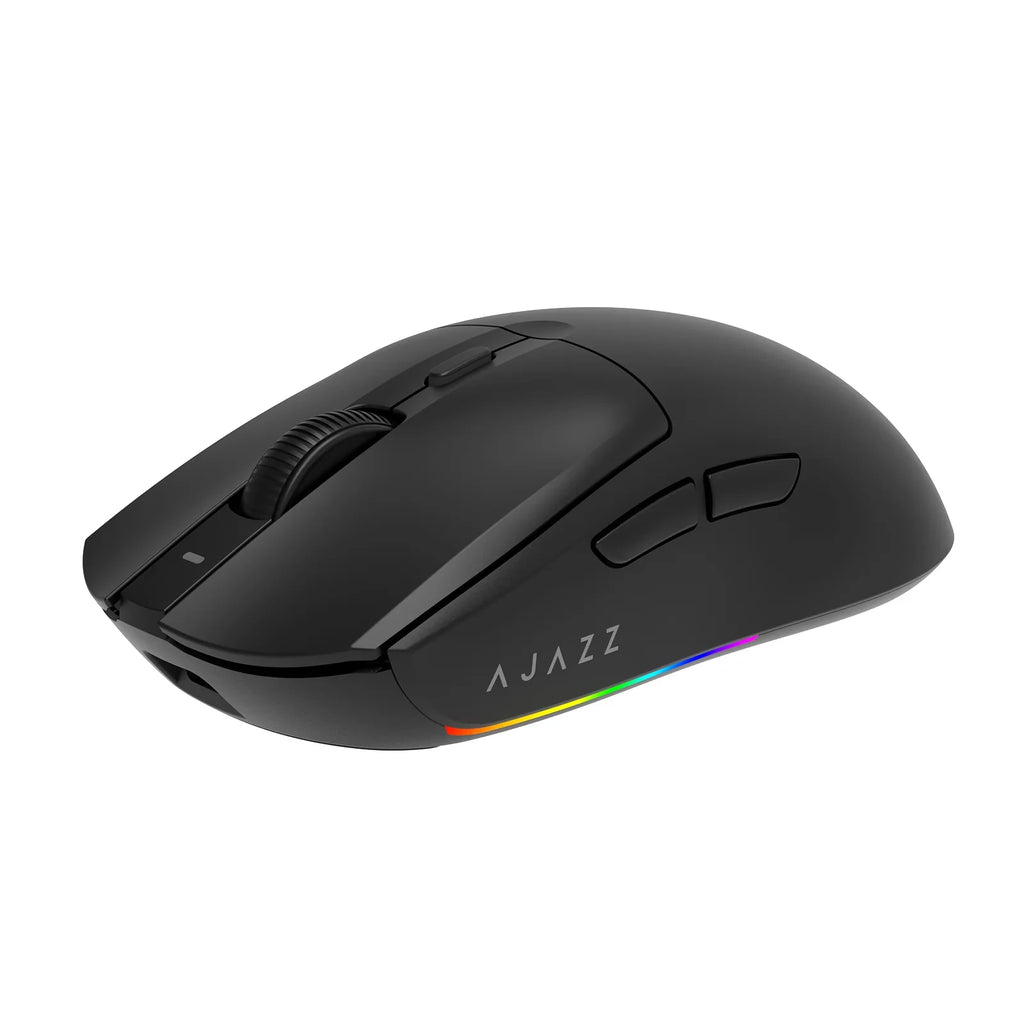 AJAZZ AJ139 V2 MC – Mouse Gaming Wireless Tri-Mode (Bluetooth / 2.4 GHz / USB-C), Sensore 12000 DPI, Base di Ricarica Magnetica RGB, Leggero 66 g – Nero