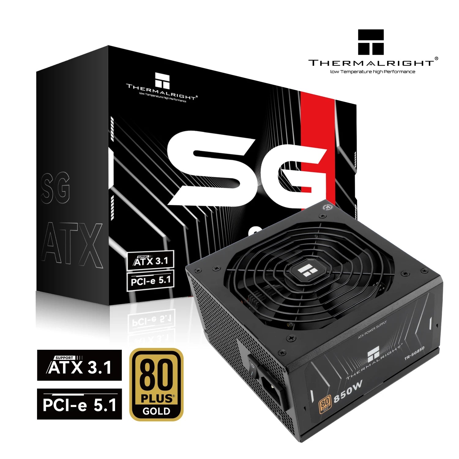 Thermalright TR-SG-850 – Alimentatore PC ATX 3.1 850W Gold Certificato – Efficienza Energetica e Stabilità