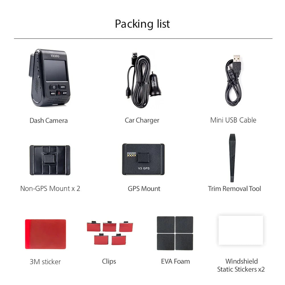 VIOFO Dash Cam A119 V3-G – Quad HD HDR con GPS & Sony STARVIS – Registrazione 1440p, Visione Notturna, Sensore Avanzato