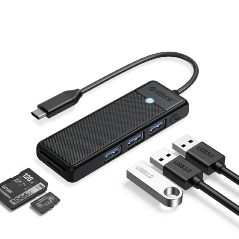 Orico USB3.1 HUB Type-C - 3 x USB3.0, SD, TF - PAPW3AT-C3-015-BK