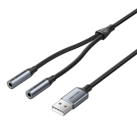 Vention USB Sound card 2-Port 0.25M Gray - CVHHC