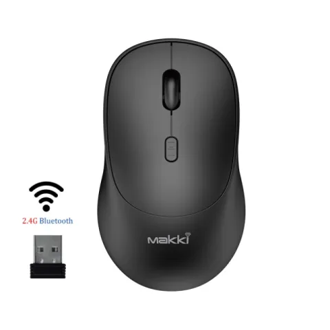 Makki Wireless Mouse MAKKI-MSX-2401 - USB-C, Silent, 1600dpi, 2.4G, Bluetooth, Rechargeable