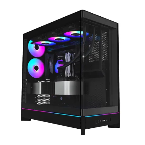 Montech Case ATX - HS02 PRO (B) - 5 x 120 mm ARGB Fans, USB-C, Black