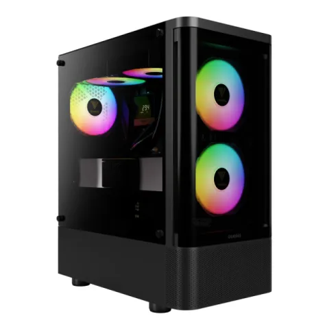 Gamdias Case ATX - TALOS E3 CG - 3 x 120 mm A-RGB, Curved Glass