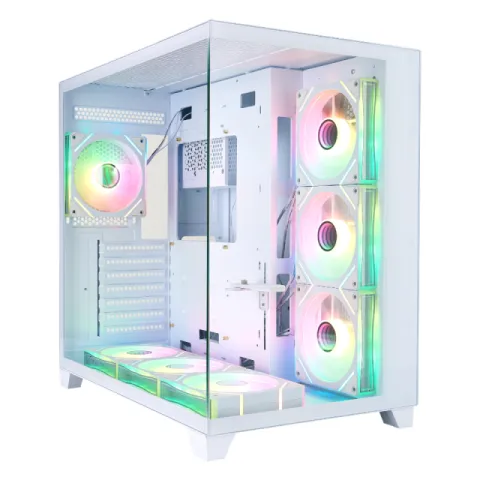 1stPlayer Case ATX - MEGAVIEW MV8 White - 7 x 120 mm A-RGB fans included