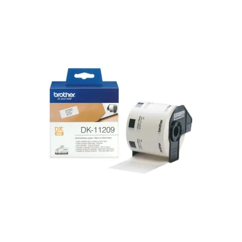 Brother Brother DK-11209 - Small Address Paper Labels, 29mmx62mm, 800 labels per roll, Black on White - DK-11209