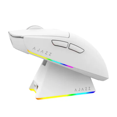 Ajazz AJ139 V2 MC - Wireless Gaming Mouse - 1K, Magnetic Charging Dock, White