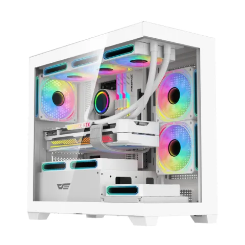 Darkflash Case mATX - DS900M White - 6 x 120 mm Infinity Mirror A-RGB
