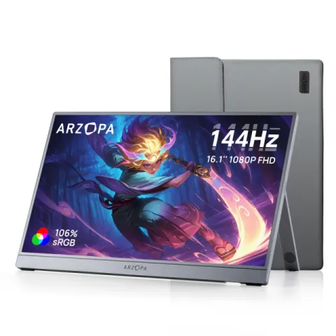 Arzopa Portable Monitor - Z1FC with Sleeve Bag - 16.1", 144Hz, IPS