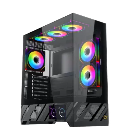 Xigmatek Case E-ATX - Alphard Pro - 6 inch LCD Display, 6 ARGB Fans