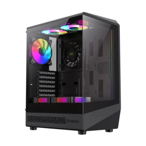 Gamemax Case ATX - Vista COC AB - 5 x 120 mm A-RGB Fans, MB Plate COC Fan