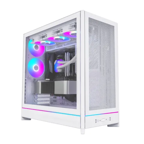 Montech Case ATX - HS01 PRO (W) - 5 x 120 mm ARGB Fans, USB-C, White