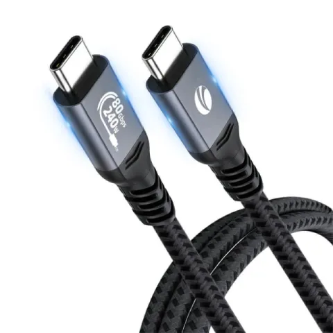VCom Cable Thunderbolt 5 / USB4 - USB-C 80Gbps PD240W 1m Black - CU584M-1m