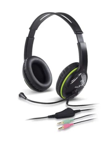 Genius Headset HS-400A - 3.5 mm, Mic, Black/Green