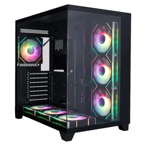 1stPlayer Case ATX - MEGAVIEW MV8 Black - 7 x 120 mm A-RGB fans included