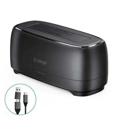 Orico Storage - HDD/SSD Dock - 2.5/3.5 inch USB-C/A - DD18C3-EU-BK