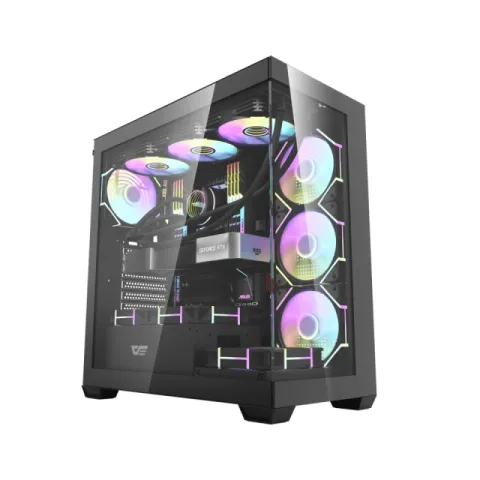 Darkflash Case ATX - DS900 Black - 7 x 120 mm A-RGB fans included, USB-C