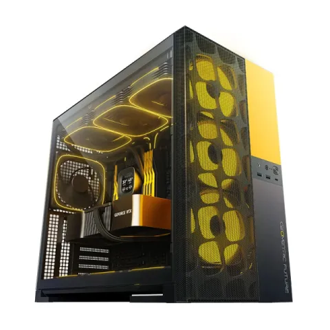 Geometric Future Case EATX - Model 5 Vent Black/Yellow - 5 x 140 mm aRGB fans included