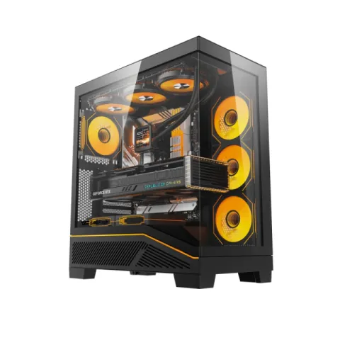 Darkflash Case ATX - K430 Black - 6 x 120 mm A-RGB fans included, USB-C