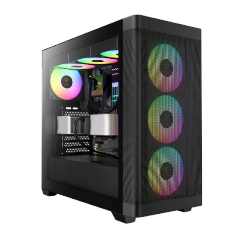 Gamdias Case E-ATX - ATHENA M3 Black - USB-C, 4 x 120 mm A-RGB, Mesh, Tempered Glass