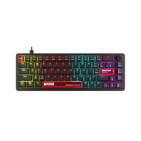 Marvo Gaming Mechanical Keyboard Arma 67 KG935 - 1K, TNT Peach Switches [Linear], (English US)
