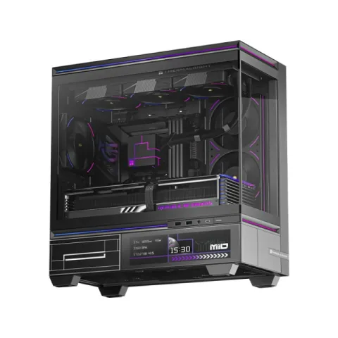 Thermalright Case mATX - TL-M10 Vision Black - No fans, 9.16 inch LCD Display, USB-C