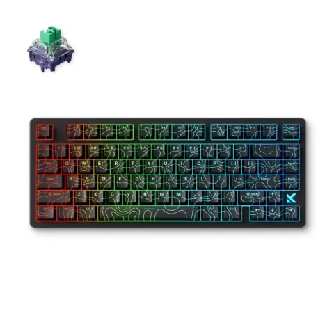 MCHOSE Gaming Mechanical Keyboard Jet75 Topographic - 8K, Kailh Magnetic God Switch [Linear] (English US), Black