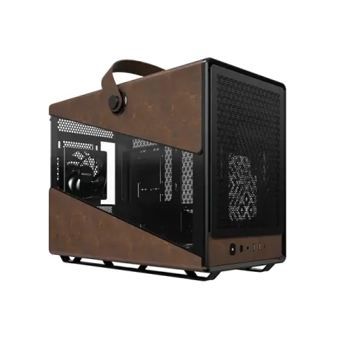 Montech Case mATX - Heritage PRO (B) - USB-C, Leather, 4 x 120 mm Fans