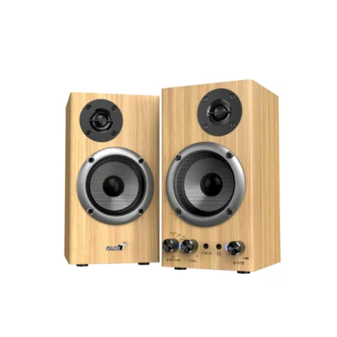 Genius Speakers 2.0 - SP-HF520BT - 20W RMS, Bluetooth, 3D Surround, Pine Wood