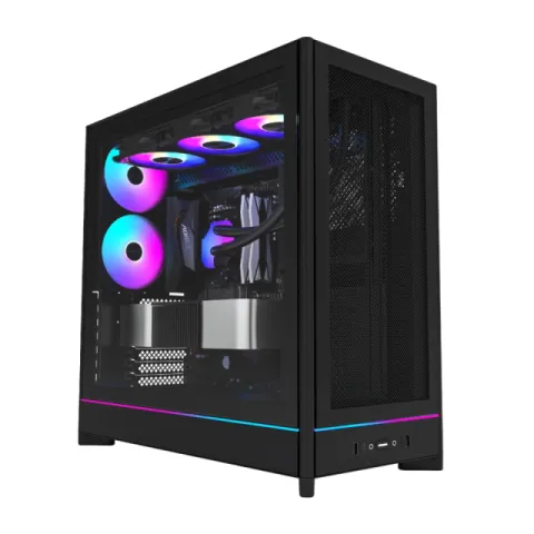 Montech Case ATX - HS01 PRO (B) - 5 x 120 mm ARGB Fans, USB-C, Black