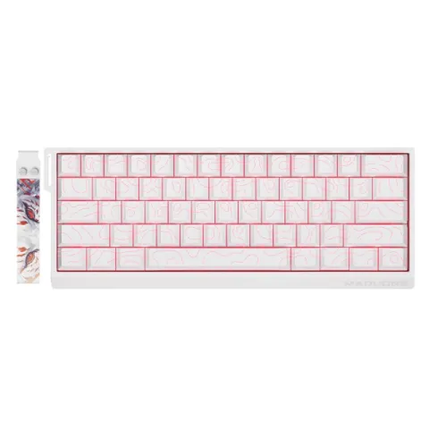 Madlions Professional Gaming Mechanical Keyboard MAD 60 HE Flagship V2 - 8K, Magnetic Amber Pro Switches - White