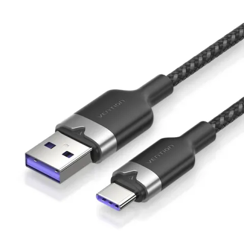 Vention USB 2.0 A Male to C Male 1.0M Black 6A Fast Charge - CTOBF