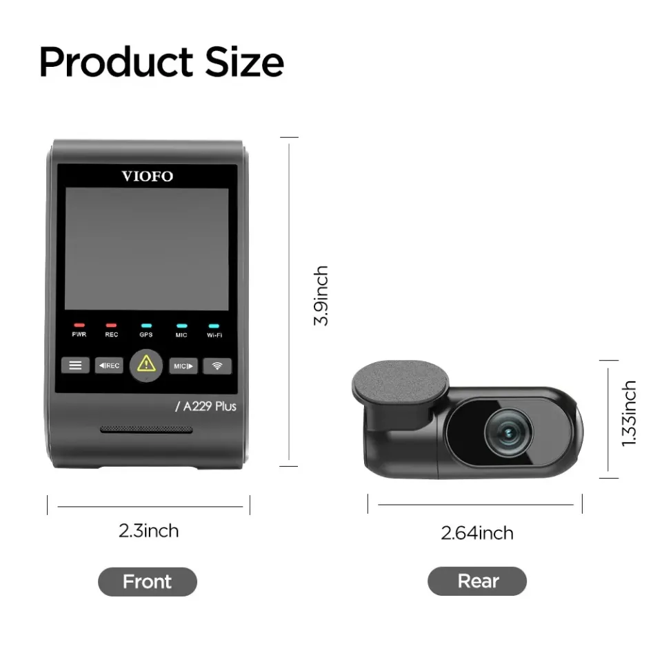 VIOFO Dash Cam A229 Plus 2 Channel - 2K, HDR, Sony STARVIS 2, GPS, foto 3