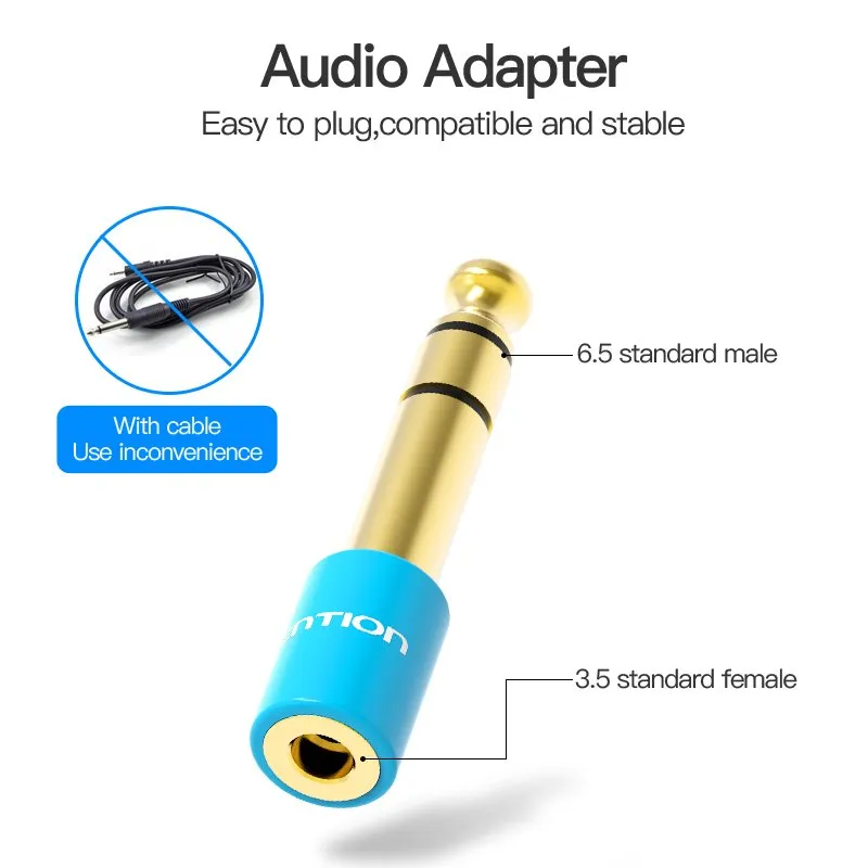 Vention Adapter Audio 6.5mm M / 3.5mm F - Blue - VAB-S01-L, foto 6