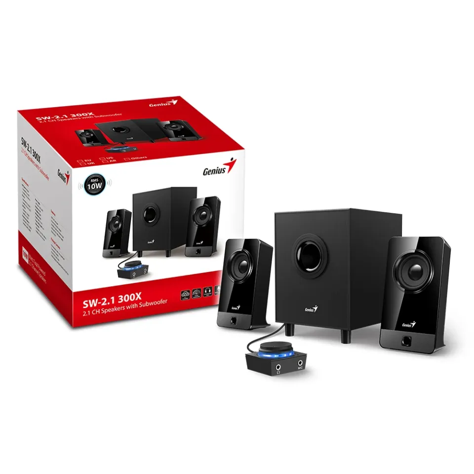 Genius Speakers 2.1 - SW-2.1 300X - 10W RMS, Black, photo 3