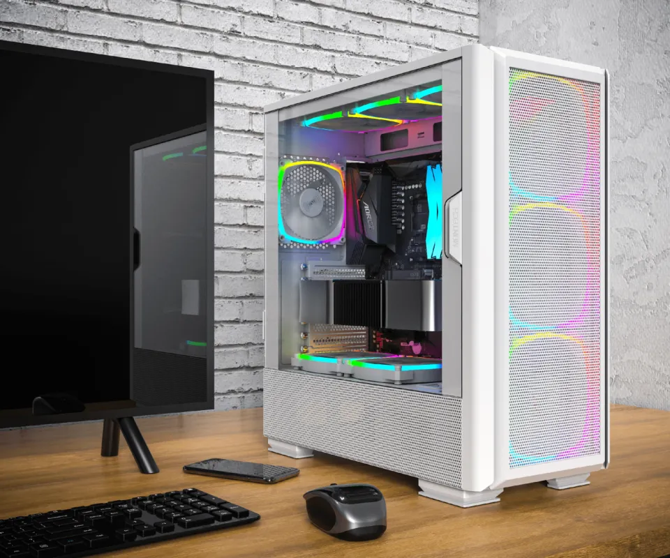 Montech SKY TWO GX, Mid-tower Case, TG, 3x140mm ARGB Fans, White, photo 2