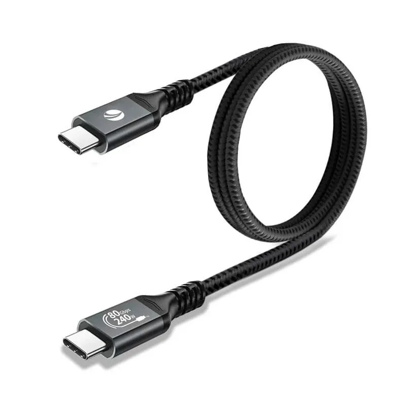 VCom Cable Thunderbolt 5 / USB4 - USB-C 80Gbps PD240W 0.3m Black - CU584M-0.3m, foto 4
