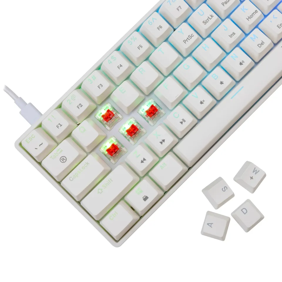 White Shark Gaming Mechanical Keyboard SHINOBI 2 - YUSYA 5P Red Switches (English US), White, photo 4