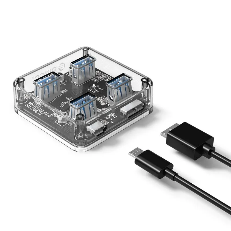 Orico USB3.0 HUB 4 port transparent, 1m cable - MH4U-U3-10-CR, photo 4