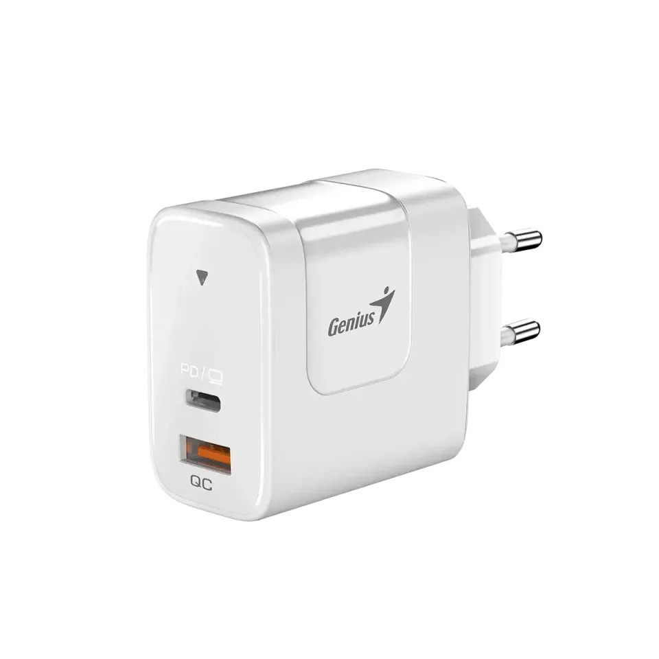 Genius Charger Wall GaN - USB Type-C/A 65W White - PD-65AC