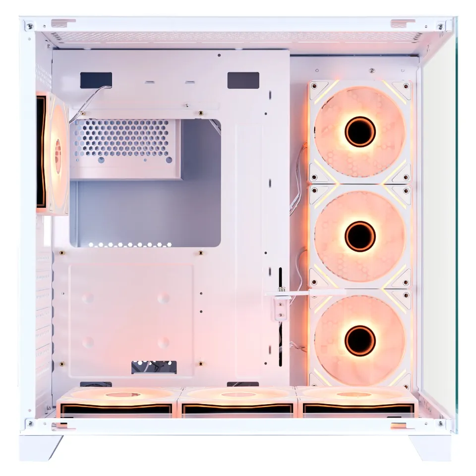 1stPlayer Case ATX - MEGAVIEW MV8 White - 7 x 120 mm A-RGB fans included, photo 4