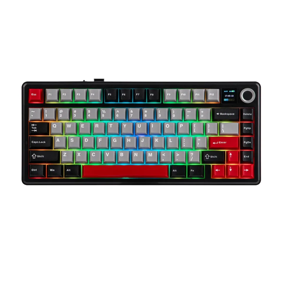 Aula Wireless Gaming Mechanical Keyboard F75 MAX - Reaper Switch [Linear] (English US), Black, Red