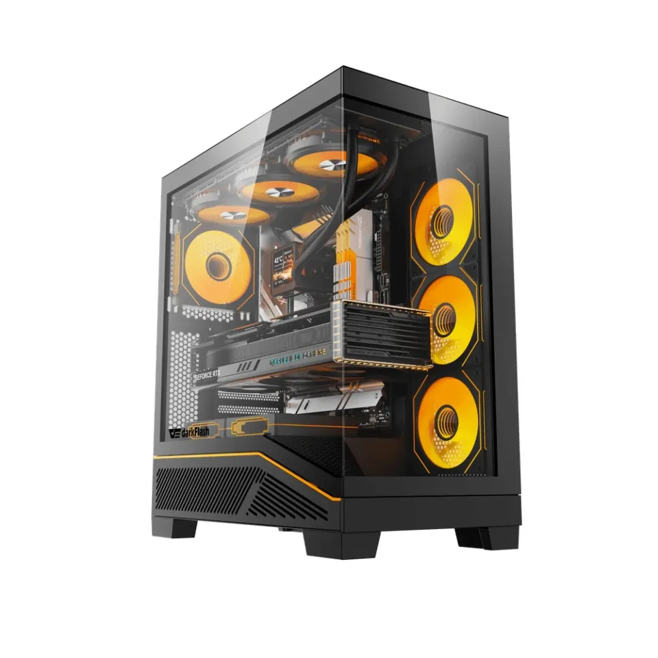 Darkflash Case ATX - K430 Black - 6 x 120 mm A-RGB fans included, USB-C, photo 2