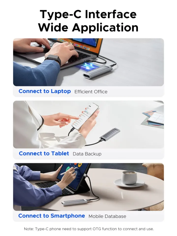 Orico Storage - Case - M.2 NVMe/SATA M/B key - USB3.1 Type-C/A, Silicone Protective Case, 10Gbps - AXM2S-G2-V1-GY-BP, photo 6