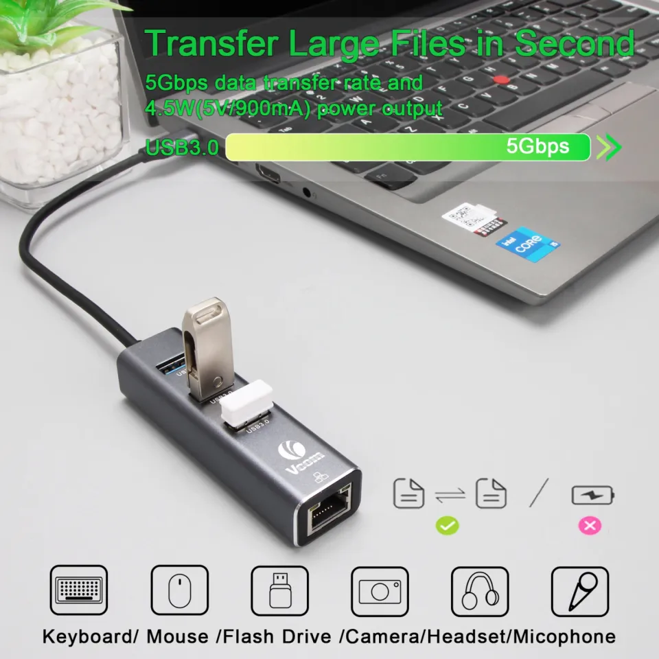 VCom Docking USB Type-C to USB3.0 x 3 + LAN - DH311B, foto 6