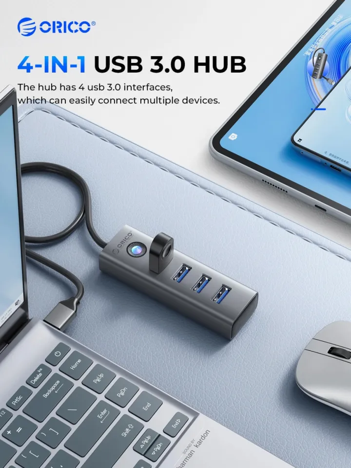 Orico HUB USB3.0 4 port, Aluminium, Grey - PDD4U-U3-015-GY, foto 3