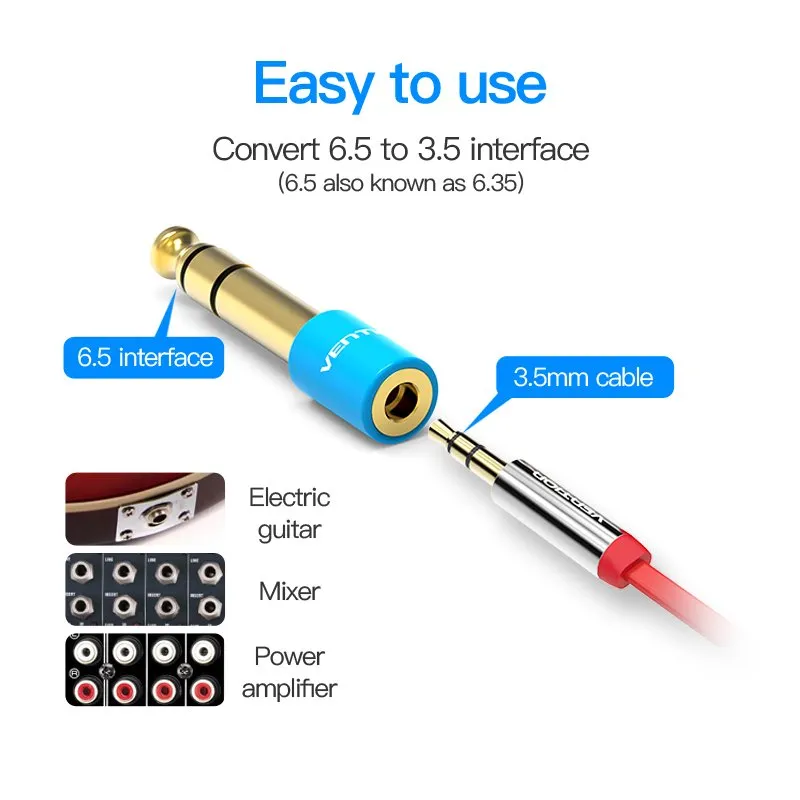 Vention Adapter Audio 6.5mm M / 3.5mm F - Blue - VAB-S01-L, foto 3
