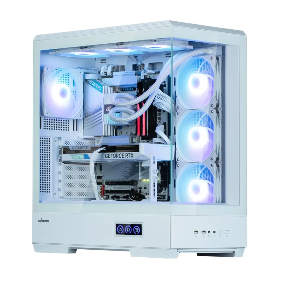 Zalman Case ATX - P50 DS White - Digital Display, Addressable RGB, photo 5