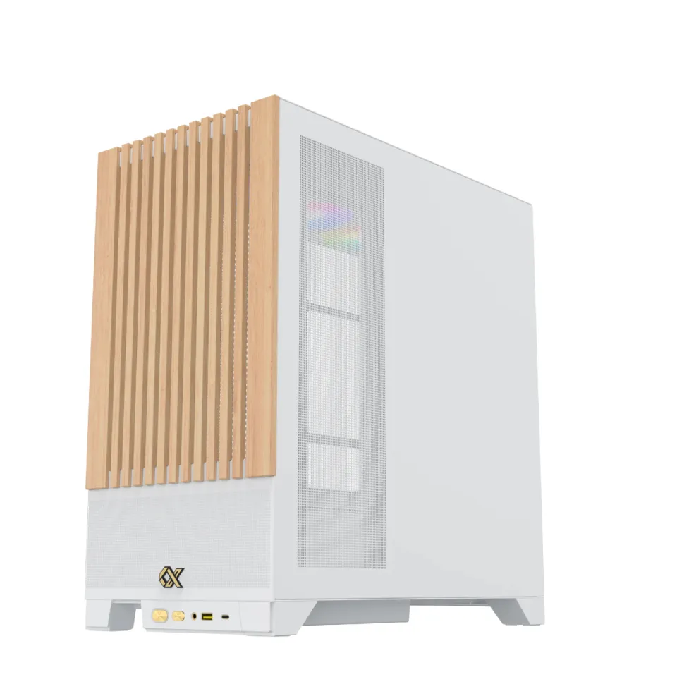 Xigmatek Case EATX - Endorphin WD Arctic, Addressable RGB, Wood, foto 4